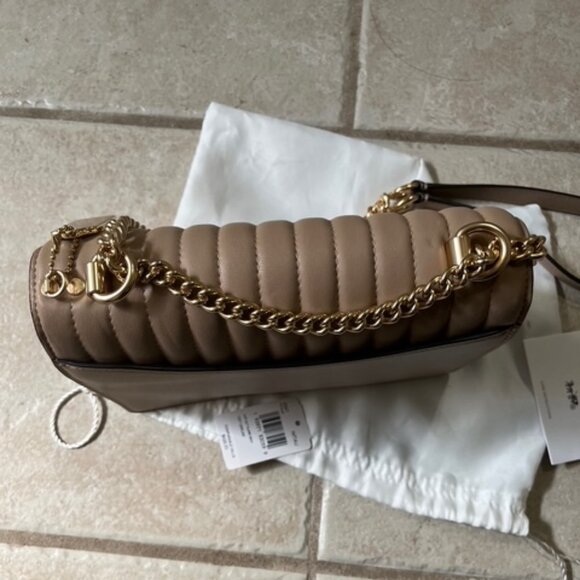 Coach Klare Crossbody Bag With Linear Quilting Taupe Leather - Picture 9 of 11